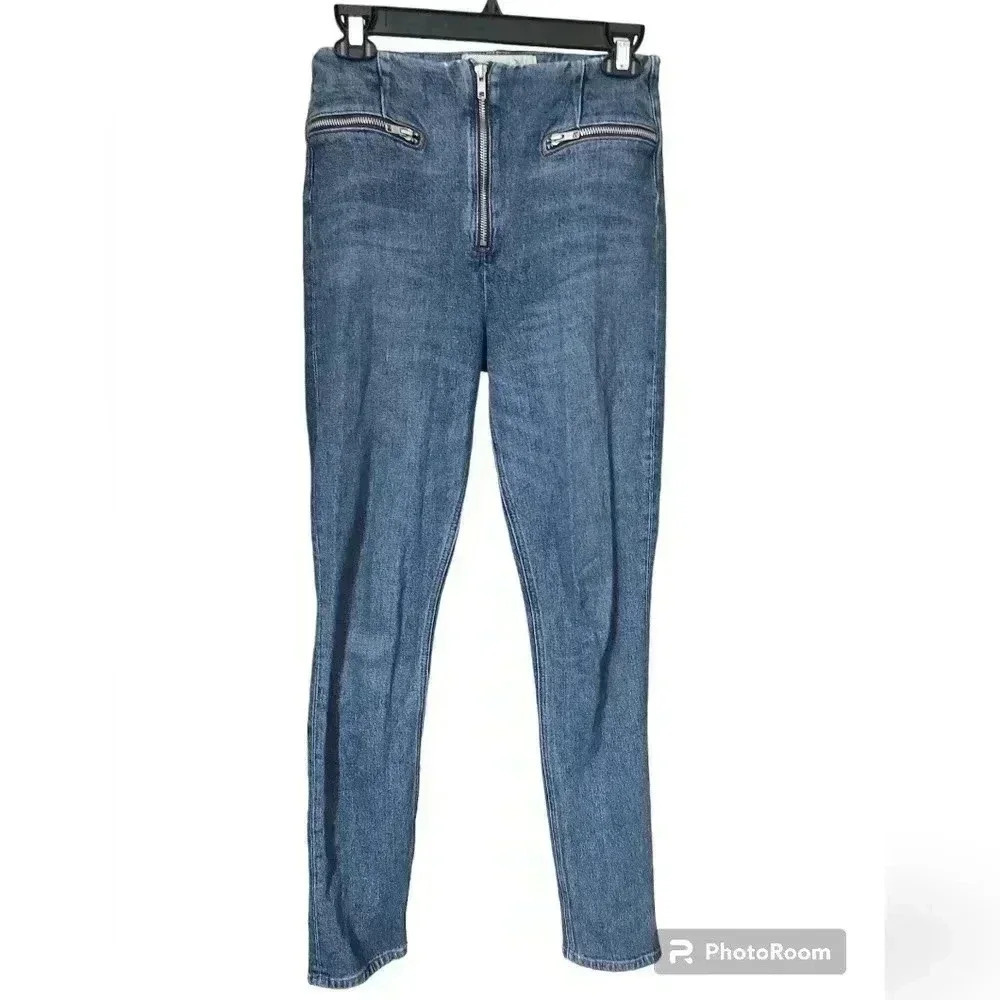 Reformation Niki high waisted Zip Pocket Skinny Jeans Front Zipper 27